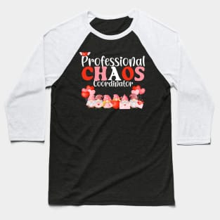 Chaos Coordinator School Teacher Funny Christmas Valentines Baseball T-Shirt